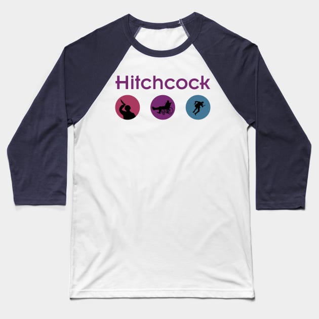 Hitchcock Icons Baseball T-Shirt by AquaMockingbird